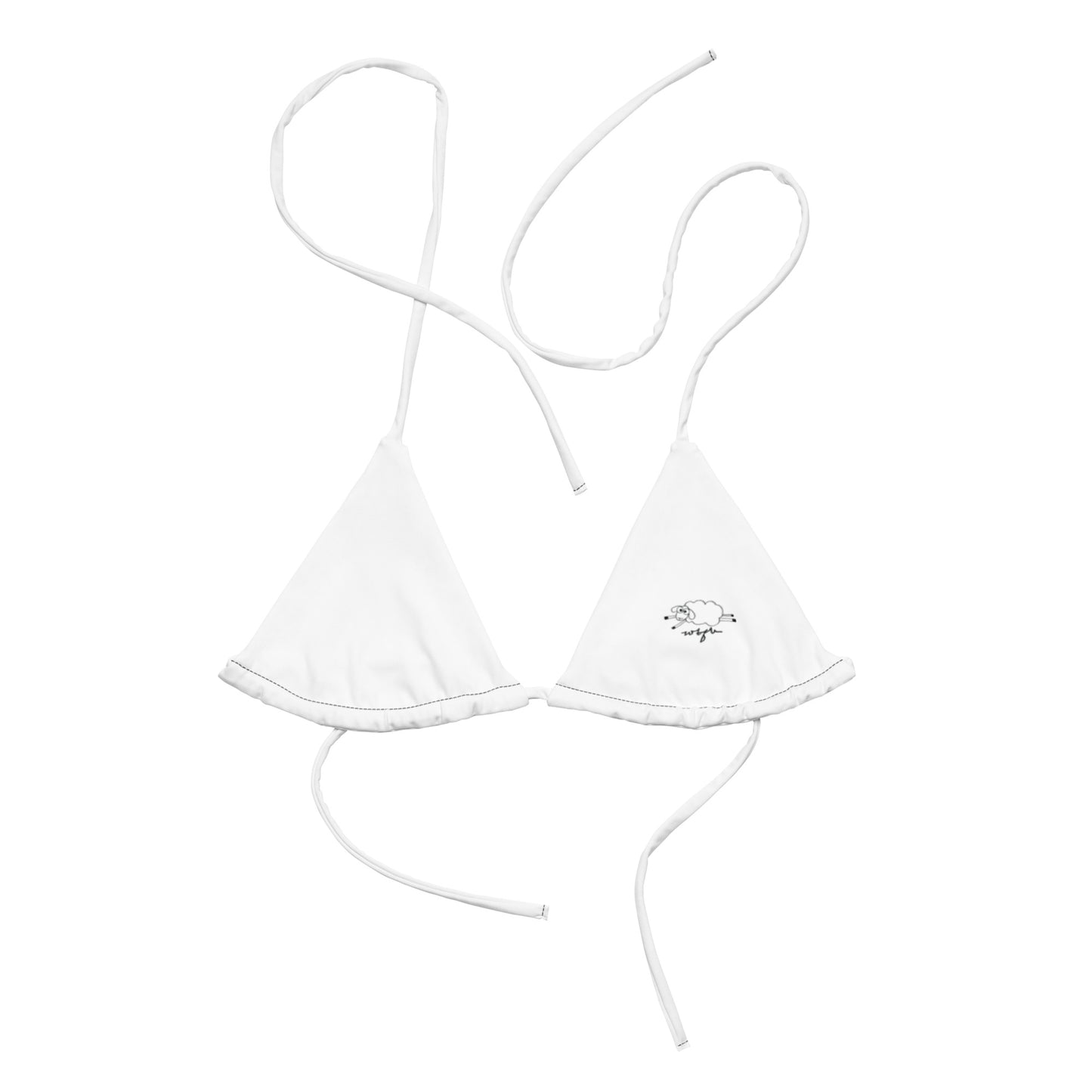 All-over print recycled string bikini top