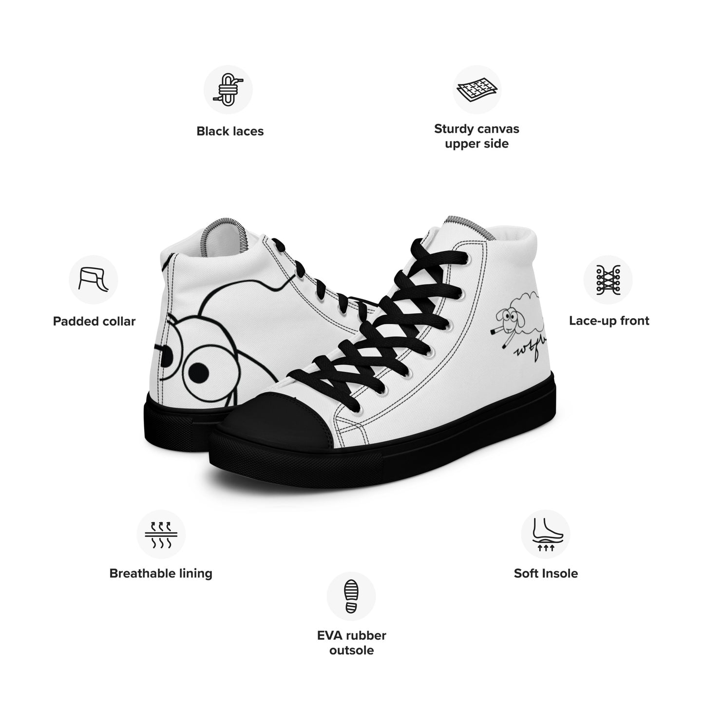 Men’s high top canvas shoes
