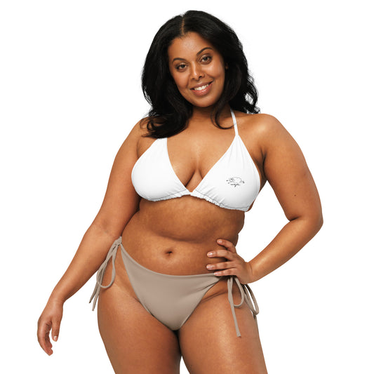 All-over print recycled string bikini top