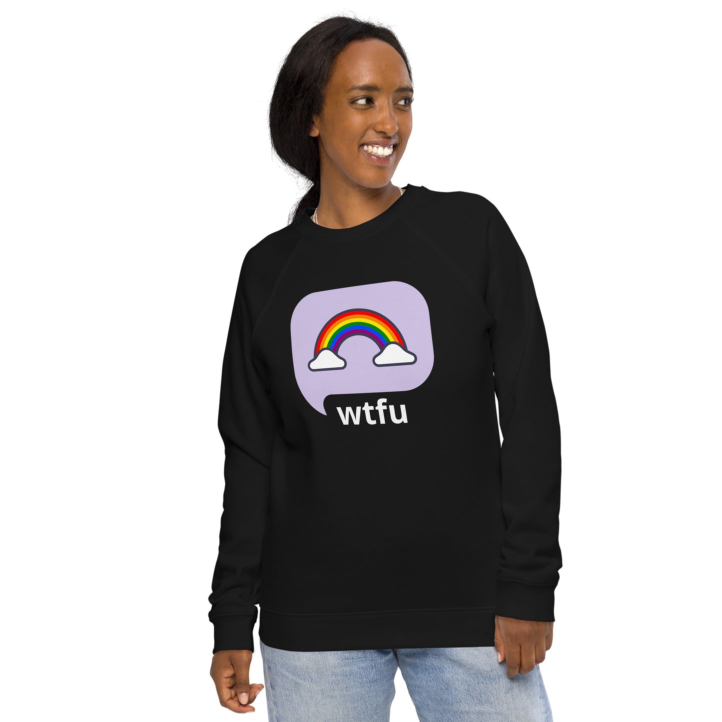 Unisex organic raglan sweatshirt